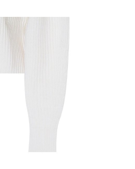 Max Mara White Nadar Quarter-Zip Knitted Jumper