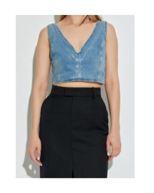 IRO Blue V-Neck Denim Top
