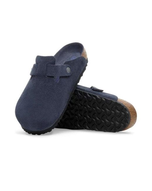 Birkenstock Blue Boston Buckled Slip-On Mules for men