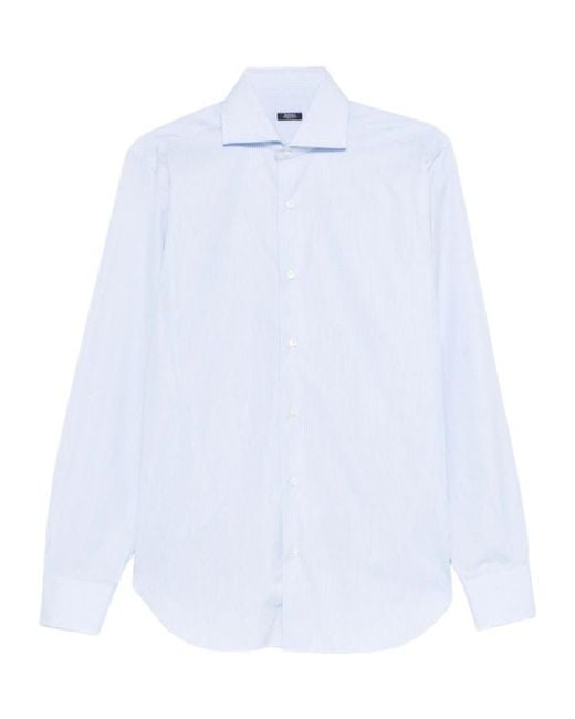 Barba Napoli White Long-Sleeved Shirt for men