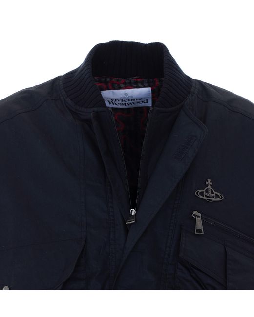 Vivienne Westwood Blue Cropped Bomber Jacket for men