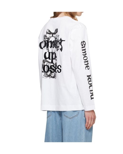 Simone Rocha White Printed Long-Sleeved T-Shirt for men