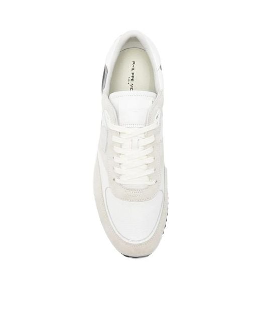Philippe Model White Round-Toe Sneakers for men