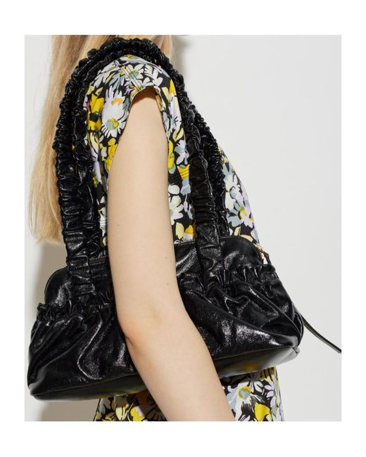 Marni Black Logo Printed Shoulder Bag