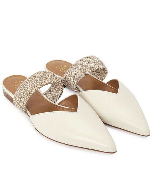 Malone Souliers White Maisie Flat Mules