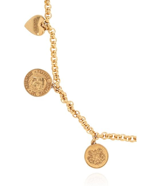 Moschino Metallic Pendants Detailed Necklace