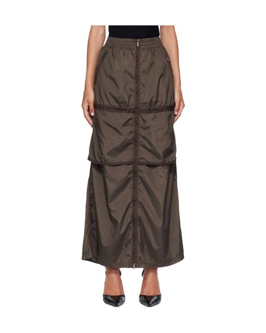 DIESEL Brown Oval D Zip-Front Skirt