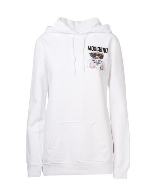 Moschino White Teddy Bear Printed Sweater