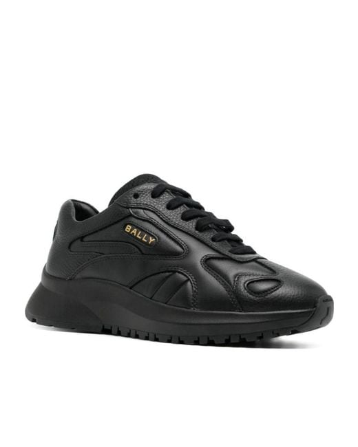 Bally Black Logo Patch Low-Top Sneakers for men