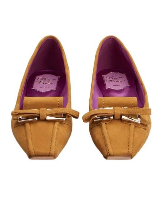 Roger Vivier Brown Virgule Ballerinas