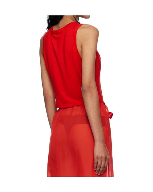 Simone Rocha Red Bow Tail Easy Vest