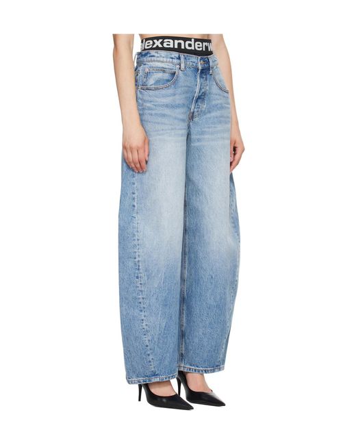 Alexander Wang Blue Logo Band Balloon Jeans