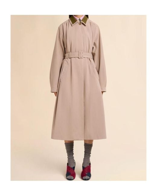 Marni Natural Buckled Belt Trench Coat