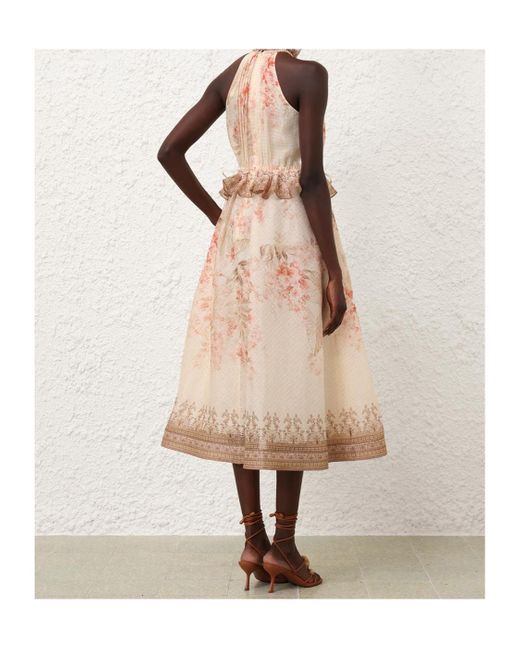 Zimmermann Pink Illuminate Halter Midi Dress