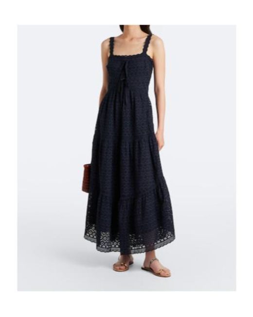Ulla Johnson Black Constance Broderie Anglaise Cotton Midi Dress