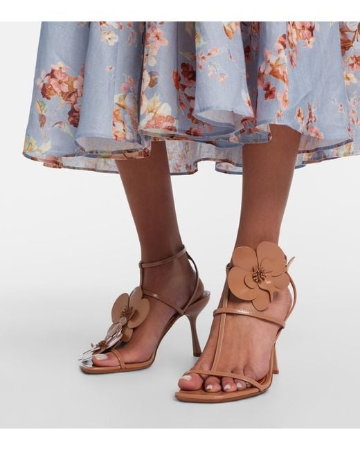 Zimmermann Brown Orchid 85 Leather Sandals