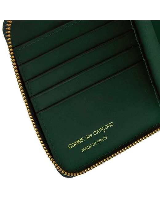 Comme des Garçons Green Zip-Around Closure Leather Wallet for men
