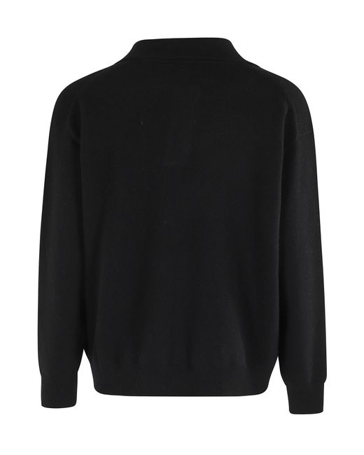 Roberto Collina Black V-Neck Polo Knitwear for men