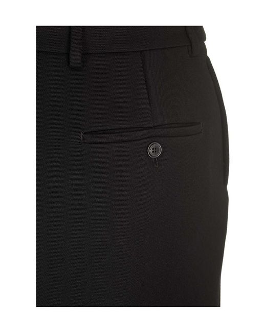 Balenciaga Black Side Slit Tailored Maxi Skirt