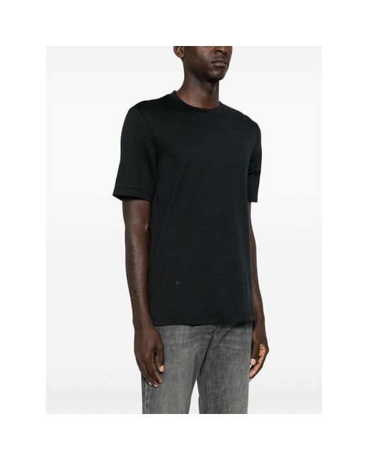 Brunello Cucinelli Black Short Sleeved Crewneck T-Shirt for men