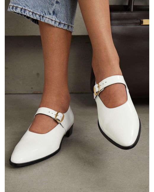 Bally White Gerwin Mary Jane Flats
