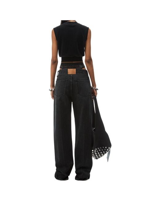 Alexander Wang Blue Pre-Styled Straight-Leg Slit-Hem Jeans