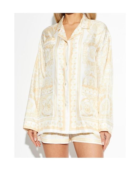 Versace Natural La Coupe Des Dieux Printed Shirt