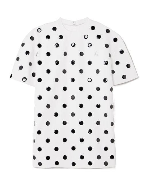 Area White Polka-Dot T-Shirt Dress