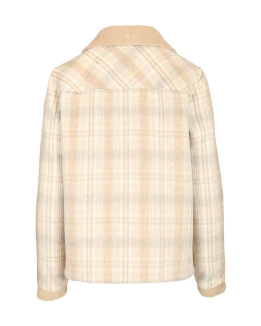 Fay Natural Tartan Quilted Short Coat
