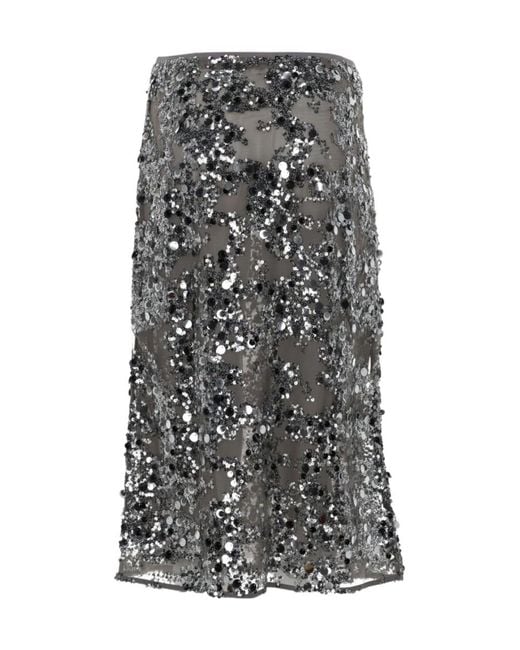 Baum und Pferdgarten Gray Sequin Midi Skirt