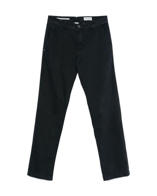 Jacob Cohen Black Button-Fly Straight Leg Trousers for men