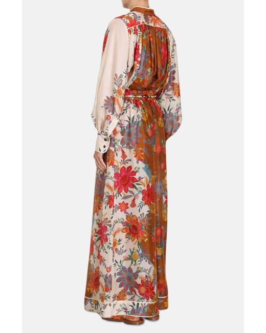 Zimmermann Red Floral Print Wide-Leg Trousers