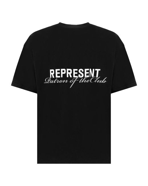 Represent Black Patron Of The Club Cotton T-Shirt for men