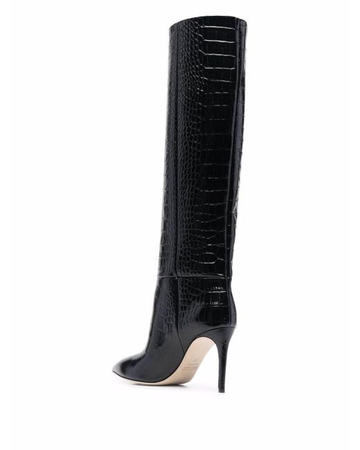 Paris Texas Black Embossed Stiletto Boots