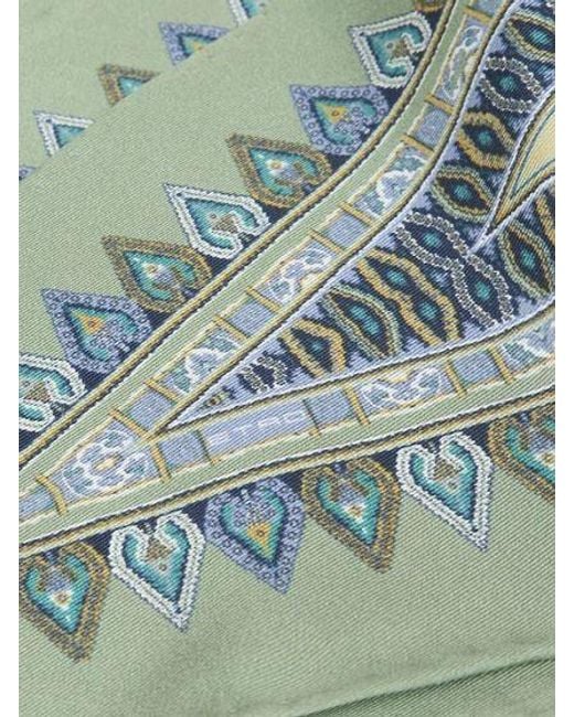 Etro Green Paisley Printed Scarf for men