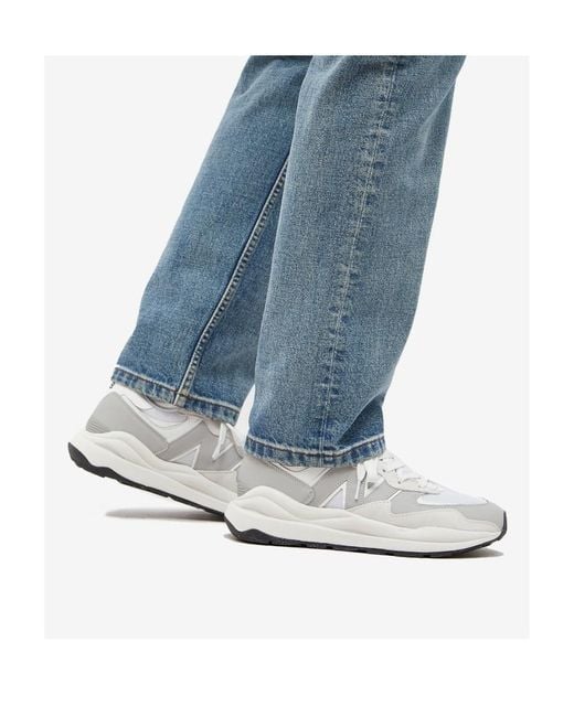 New Balance White Logo Low-Cut Sneakers for men