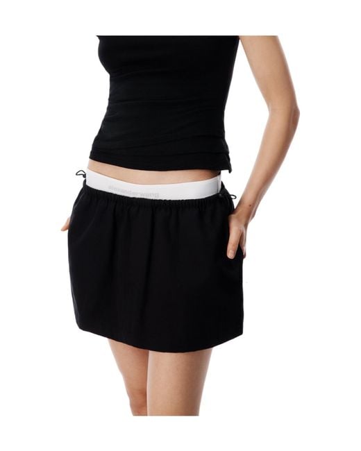 Alexander Wang Black Double Layer Waist Skirt
