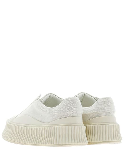 Jil Sander White Logo Casual Sneakers