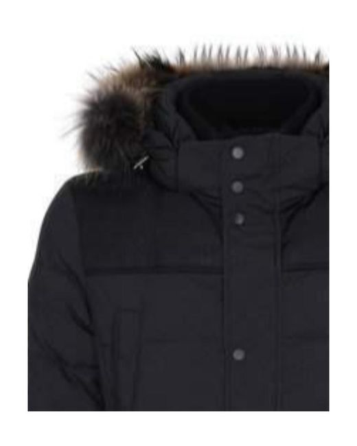 Paul & Shark Black Zippered Quilted Down Jacket for men