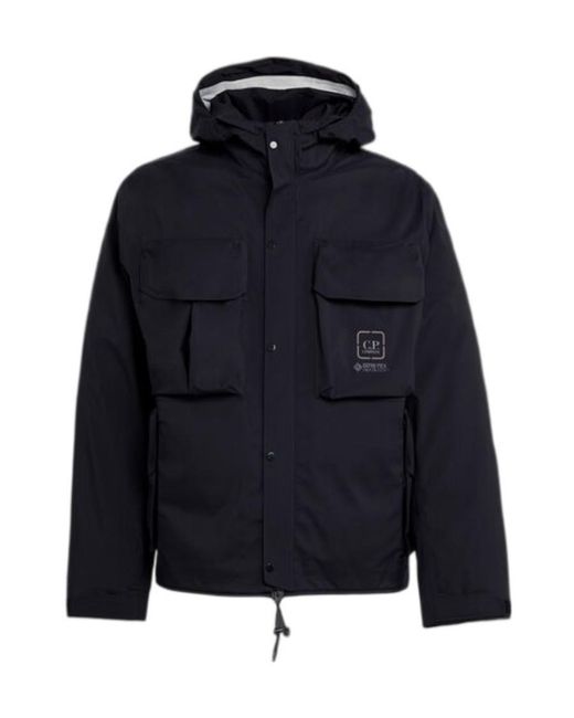 C P Company Blue Logo-Print Two-Pocket Windbreaker for men