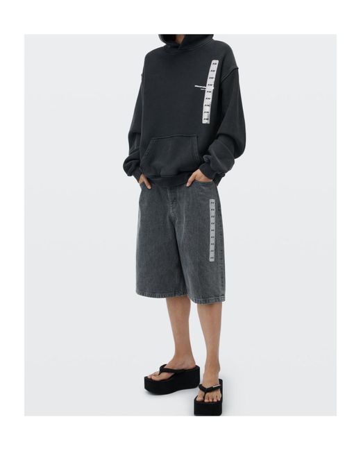 Alexander Wang Black Graphic-Print Pouch-Pocket Hoodie