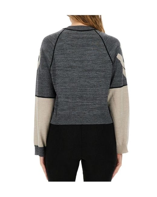 Moschino Black Jeans Inlaid Logo Knitted Jumper