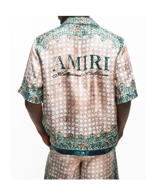 Amiri Blue Printed Short-Sleeve Shirt for men