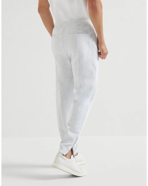 Brunello Cucinelli White Drawstring Track Pants for men