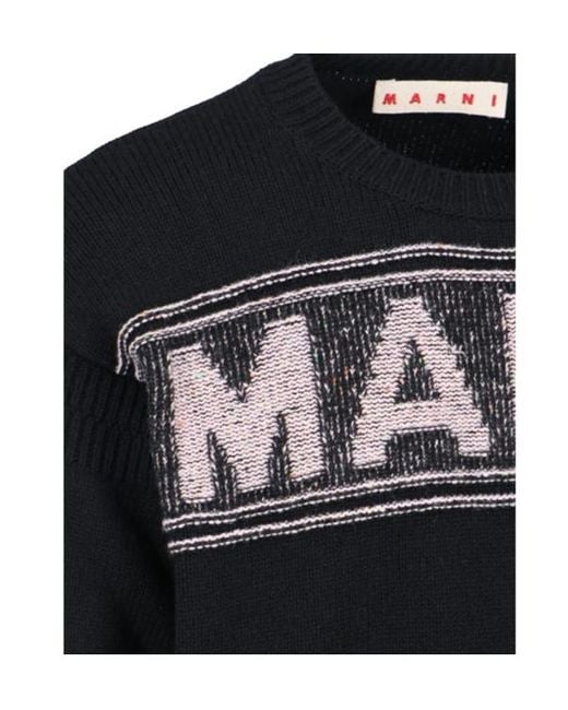 Marni Black Logo Patch Crewneck Jumper for men