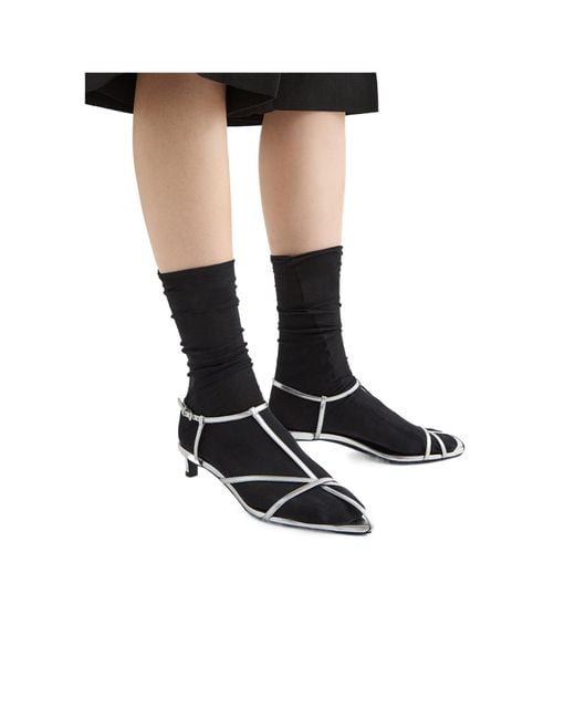 Jil Sander White Cage Low-Heel Sandals