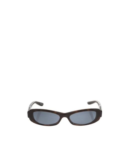 Balenciaga White Rectangular Logo-Detail Sunglasses