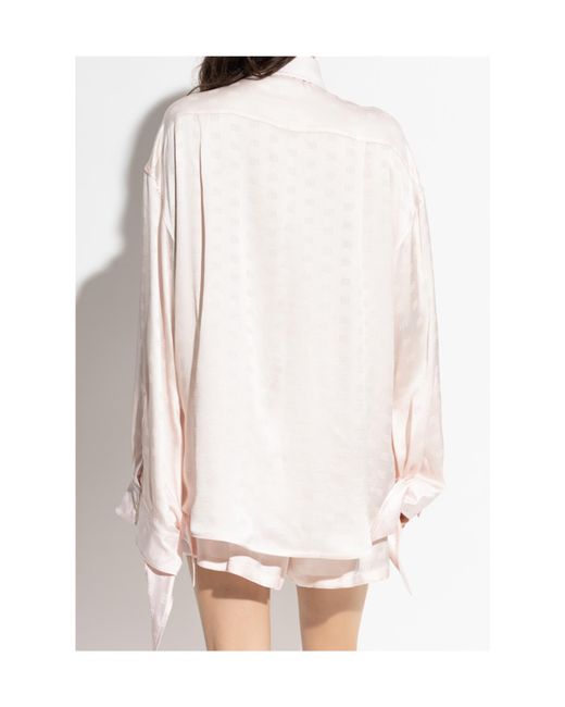 Balenciaga White Knotted Cuff Blouse