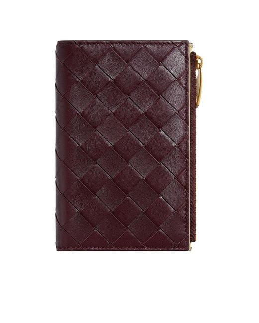 Bottega Veneta Purple Intrecciato Medium Bi-Fold Wallet