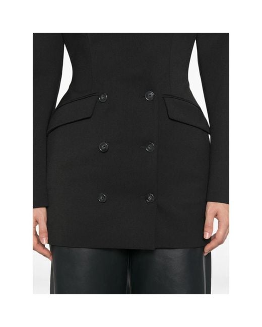 ANDAMANE Black Double-Breasted Collarless Jacket